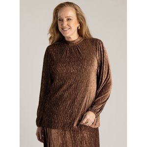 YEST CURVE Hjordis Tops - Copper Brown - maat X-0(44)