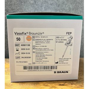 BBRAUN - Vasofix Braunüle - verblijfscatheter - 1,10 x 33 mm - roze - 50 stuks per doos