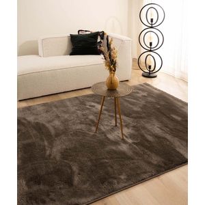 Velours vloerkleed - Flair taupe 100x200 cm