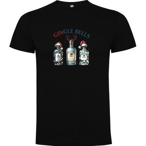 T-shirt - Zwart - GINgle Bells - Kerst - Full Color