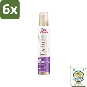Wella – Deluxe Pure Fullness – Haarmousse – 200 ml - Voordeelverpakking - 6 stuks - Haarbescherming - Kerashield 5