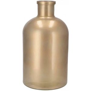 JECO Fles - mat goudkleurig - 36 cm - metaal - transparant - decoratie fles - vaas