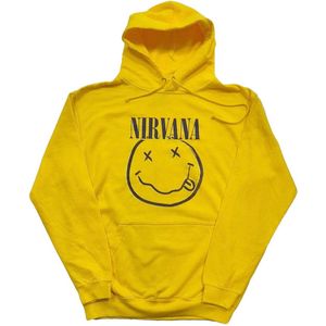 Nirvana - Inverse Happy Face Hoodie/trui - XL - Geel