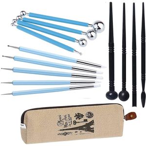 Mandala Dotting Painting Tools, Polymer Clay Tool, Clay Sculpting Tools Set Inclusief Dual-Ended Design Pottery Tools, Ball Stylus Clay Sculpting Tools, Plastic Modeling Tools met een Draagtas