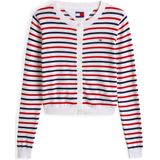 Tommy Jeans Gebreid vest 'ESSENTIAL'  navy / rood / wit