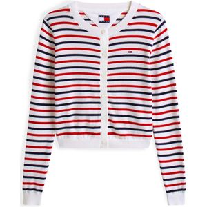 Tommy Jeans Gebreid vest 'ESSENTIAL'  navy / rood / wit