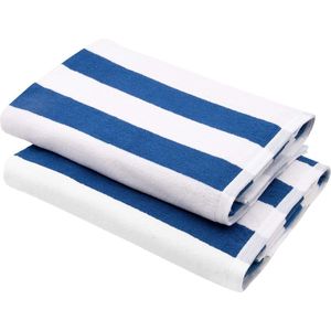 Saunahanddoek set van 2, 70x180 cm, blauw-wit gestreept