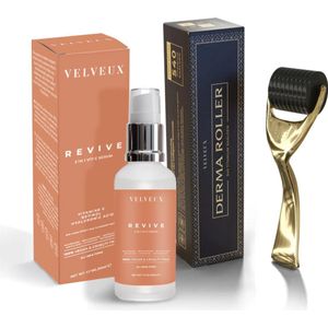 Velveux Vitamine C & Retinol Serum + Dermaroller - gezichtsverzorging - anti rimpel - gezichtsroller - Kerstcadeau vrouwen