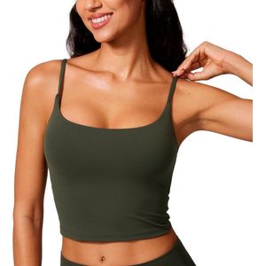 Dames Scoop Neck Longline Sportbh met U-Back en Verstelbare Bandjes - Ideaal voor Training en Yoga