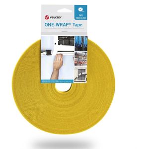 VELCRO® One Wrap® Professioneel Klittenband - 20 mm breed - 25 meter - Geel