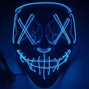 LED Masker voor Volwassenen | Carnaval | Enge Maskers | BLAUW | Purge