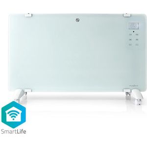 SmartLife Convectorkachel - Wi-Fi - Geschikt voor badkamer - Glazen Paneel - 2000 W - 2 Warmte Standen - LED - 15 - 35 °C - Instelbare thermostaat - Wit
