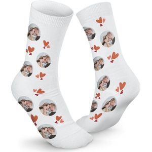 Gepersonaliseerde sokken met foto - Maat 39/42 - Witte sokken met Full Colour Afbeelding Naar Keuze - Lange Kousen - Grappig Cadeau