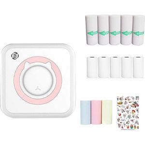 Equivera Mini-Printer - Pocket Printer - Mobiele Fotoprinter - Draagbaar & Draadloos - Leerhulp & Notites