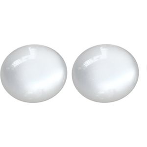 Clip oorbellen- Opaal- wit- 2 cm- geen gaatje- Charme Bijoux