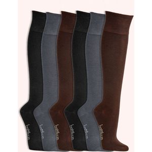 Drukvrije Kniekousen Bamboe | 6 paar | Dames en Heren | Kleurenmix | Comfort Tailleband | Maat 35–46