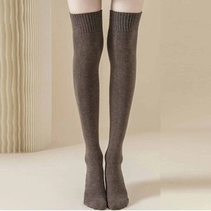 2 paar dames winter warme sokken oversokken badstof dij sokken dikke over-de-knie sokken voor dagelijks gebruik, rollenspel - Donkergrijs + donkere koffie