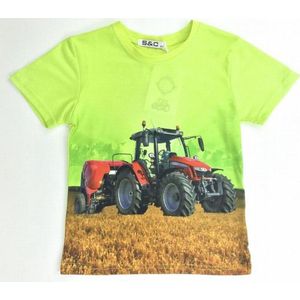 S&C Tractor T-shirt H52 - Neon groen - Case - Maat 86/92