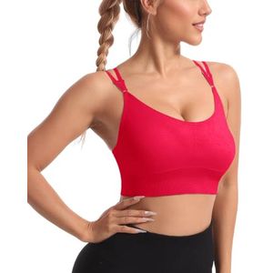 Verstelbare Sportbeha voor Dames - Naadloze Push-Up Yoga Beha met Cross Back Design