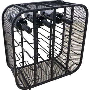 Wijnrek 12 Flessen - 55x25x55 - Zwart - Metaal