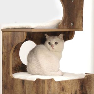 Luxe Krabpaal voor Katten - Hout - Zachte Kattenmand hangmat - Kattenspeelgoed - Geschikt voor kleine kittens - 66x42x88cm