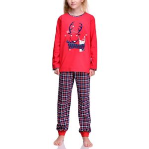 Timone Meisjes Pyjama - Lange mouwen - Lange broek - Katoen - TI-TR-850 - Rot - 146