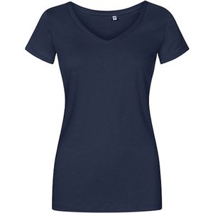 Women´s V-hals T-shirt met korte mouwen French Navy - XXL