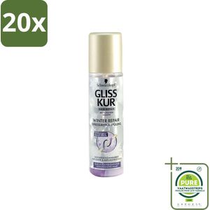 20 x Gliss-Kur - Anti-Klit Spray - Winter Repair - Makkelijke Kambaarheid - 200 ml - Grootverpakking - Haarspray - Anti-klit Spray - Winterhaar - Haarverzorging - Haarherstel