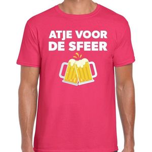 Atje voor de sfeer feest t-shirt roze voor heren - kroeg / feestje shirt maat 2XL