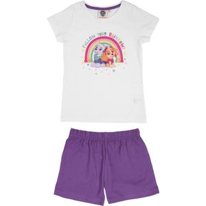 Paw Patrol Pyjama / Shortama - Wit / Paars - Katoen - maat 98/104