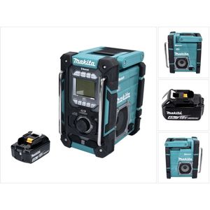 Makita - DMR 301 - Snoerloze Bouwplaatsradio - DAB / DAB+ / Bluetooth - 12 V max. - 18 V - Inclusief Accu 4.0 Ah