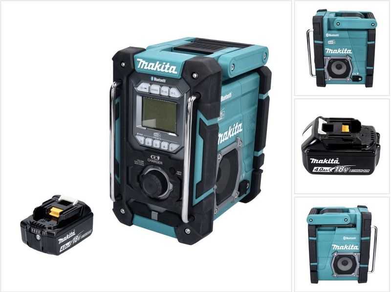 Makita - DMR 301 - Snoerloze Bouwplaatsradio - DAB / DAB+ / Bluetooth - 12 V max. - 18 V - Inclusief Accu 4.0 Ah