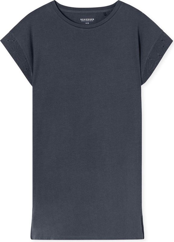 Schiesser Dames Korte Mouw Casual Nightwear Nachthemd, Graphit_182535, 36, grafiet 182535, 36