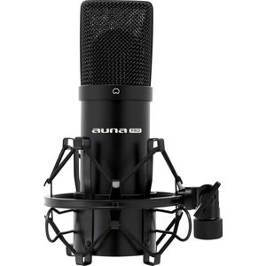 Studio microfoon - Auna MIC-900B studio condensator microfoon met USB aansluiting - Plug and play - Ideaal voor podcasts en live of studio opnames - Zwart