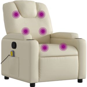 vidaXL - Massagestoel - Crèmekleur - Kunstleer