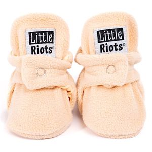 Little Riots - Babyslofjes - Fleece Original - Soft Beige - 0-3 Maanden (9cm) - Schoenmaat 13-15