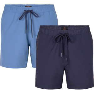 Undiemeister Zwembroek Heren - 2-Pack - IJsblauw & Donkerblauw - Zwemshort met zakken en ritssluiting - Sneldrogend - Ademend - Perfecte Pasvorm - 100% Gerecycled Polyester - Trunks - Maat XXL
