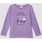 T-shirt - A-lijn - Lange Mouwen - Zacht - Glitterprint - 3D Bloemenapplicaties