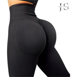 June Spring - Sportlegging - Kleur: Zwart - Maat S/Small - Stevig - Sportlegging voor een Platte Buik - Bil-Lift - Anti-Cellulite - Slanke Taille - Slimming Effect - Shaping - Vormend