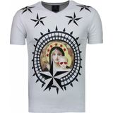 Holy Mary - Rhinestone T-shirt - Wit