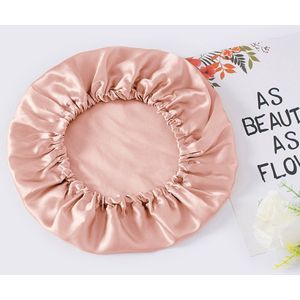Linnen & Silk Zijden Slaapmuts OEKO-TEX Standard 100 19 Momme 100% 6A Pure Silk ""Care Your Hair"" Silk Bonnet -Satin WarmRosé
