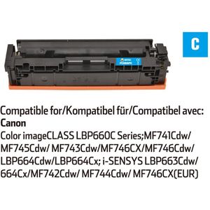 INKFIND 055 Cyaan tonercartridge compatibel met Canon 055 Canon055 Cyaan toner cartridge - 1-pack Cyaan