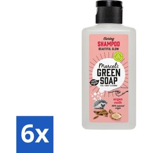 Marcel's Green Soap - Shampoo - Caring Argan & Oudh - Milde verzorging - 100 ml - Voordeelverpakking - 6 stuks