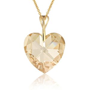 Montebello Ketting Mila HG462 - Swarovski® Hart - 925 Zilver Verguld - Ø18mm - 45cm