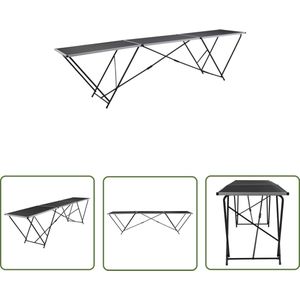 vidaXL - Inklapbare Tafel - Behangtafel - Zwart - 300x60x78 cm - MDF en Aluminium