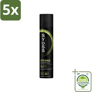 5 x Syoss - Strong Hold - Haarspray - Sterke Fixatie - 300 ml - Grootverpakking - Haarspray - Sterke Fixatie - Langdurige Hold - Styling - Verzorging