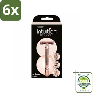 Wilkinson Sword - Scheermes - Intuition Rose Gold - Luxe - 10 mesjes - Voordeelverpakking - 6 stuks - Veiligheids scheermes - Scheermes dames