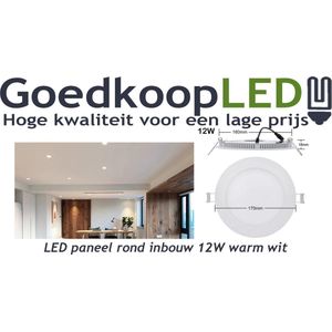 LED paneel / downlight 12W warm wit