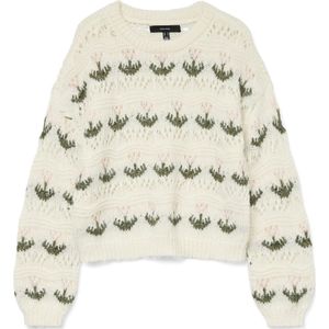 Vero Moda - Vmidelle Ls O-neck - Pullover - Birch/w. Pink Dogwood