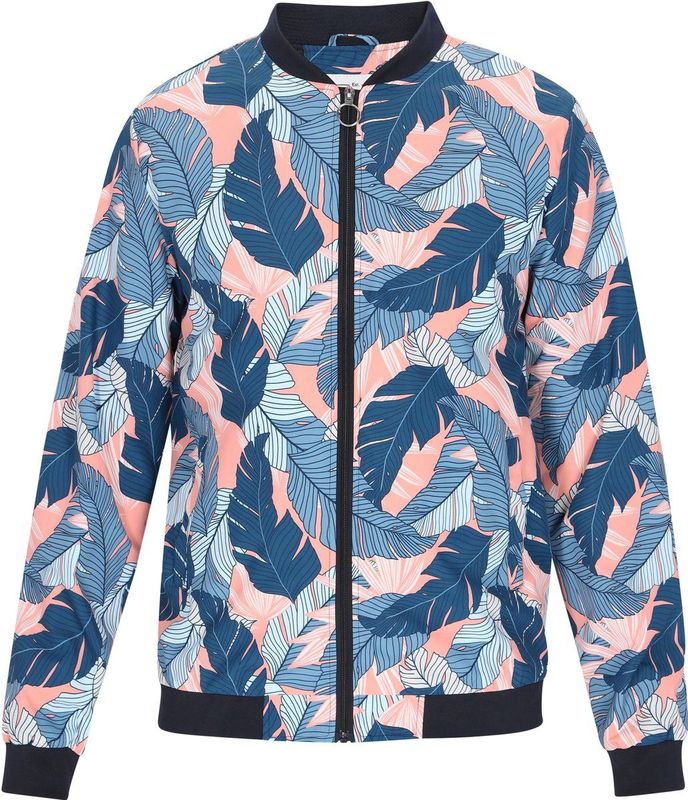 MO - Tussenjas - Blauw - Bomberjack - Normale Pasvorm - Bloemenprint